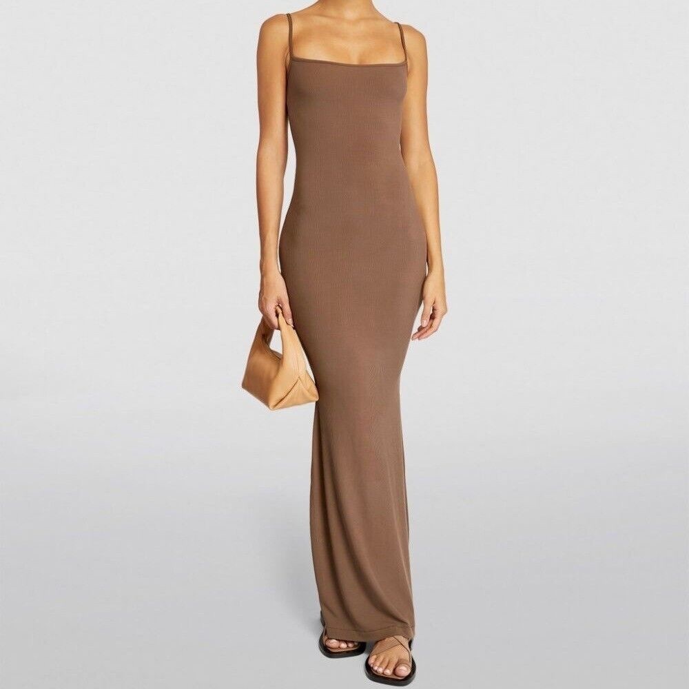 NWT Skims Long Slip Dress - Oxide M
